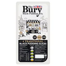 The Bury Black Pudding Co. 4 Traditional Black Pudding Slices 230g